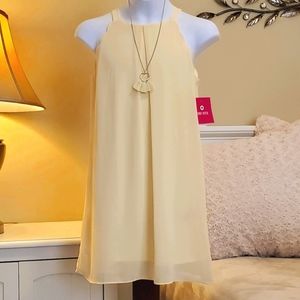 Amy Byer Yellow Dress And Necklace Set Size 10